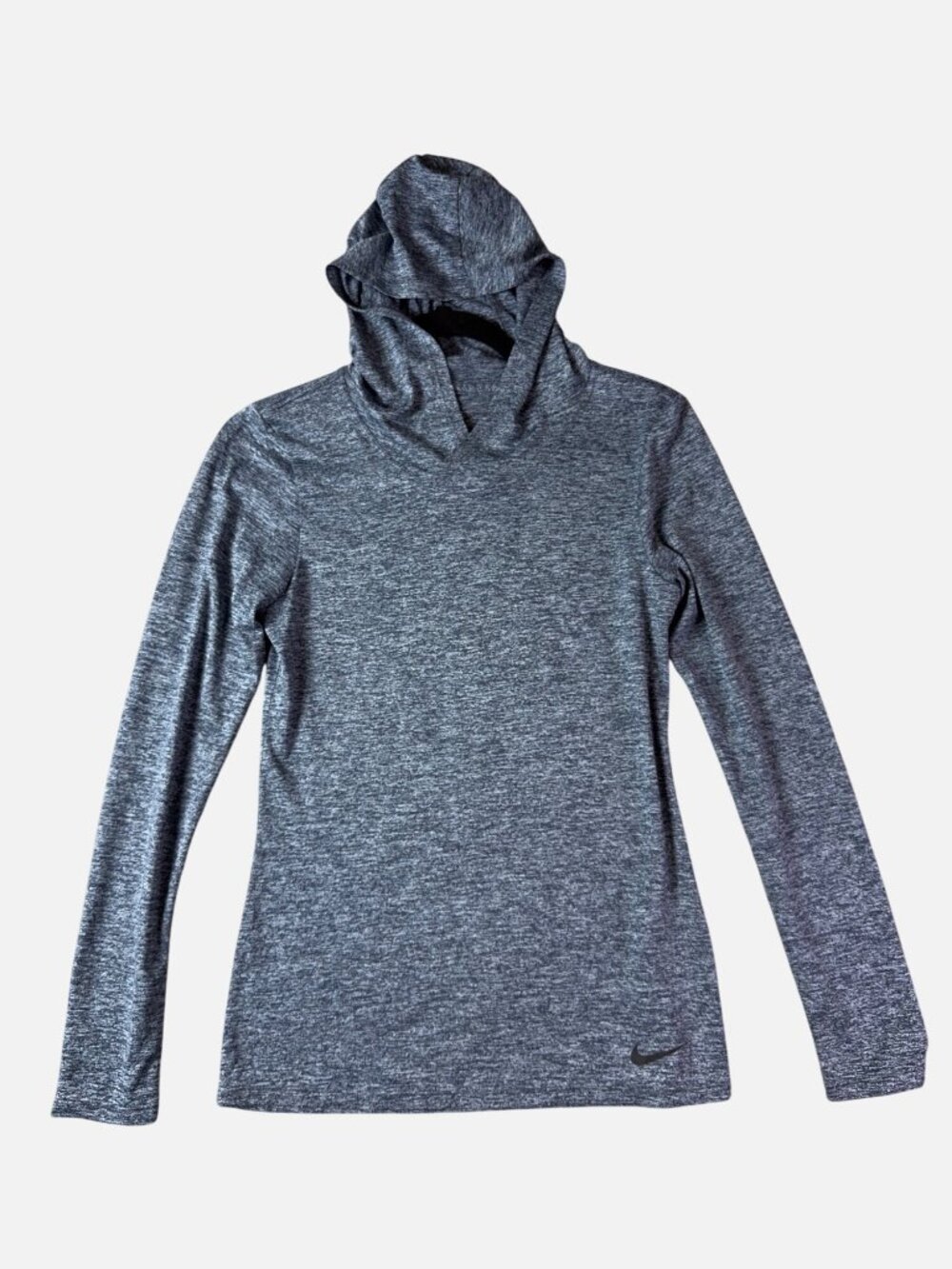 Nike Dri-FIT Legend Gray Heather Hooded Long Sleeve Top Women’s XS